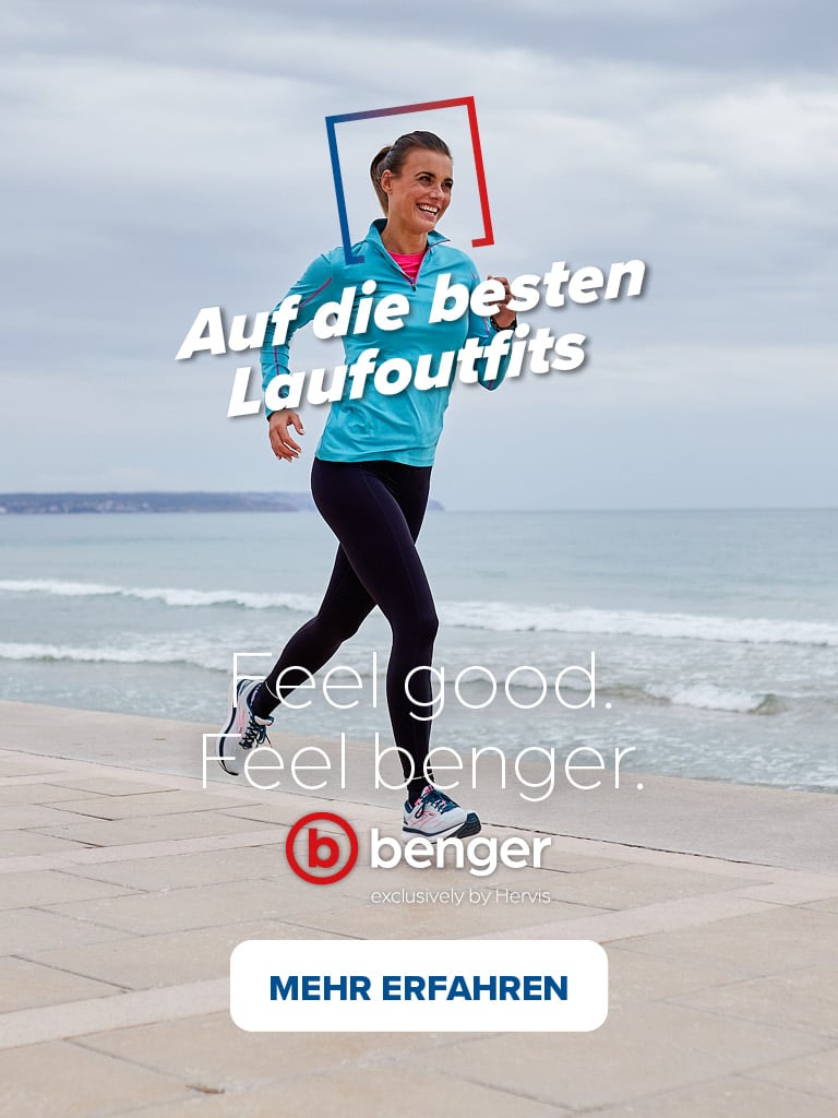Auf die besten Laufoutfits. Feel good. Feel benger. benger exklusively by Hervis. Mehr erfahren.