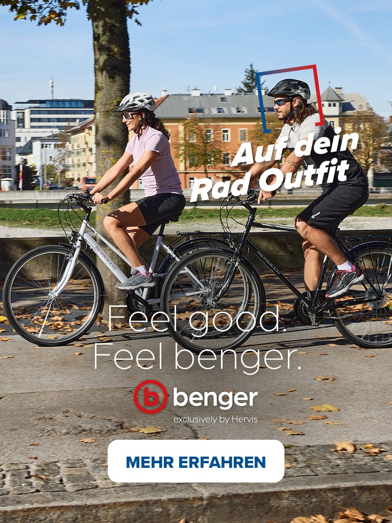 Feel good. Feel benger. Exklusive bei Hervis. Auf dein Radoutfit. Mehr erfahren.