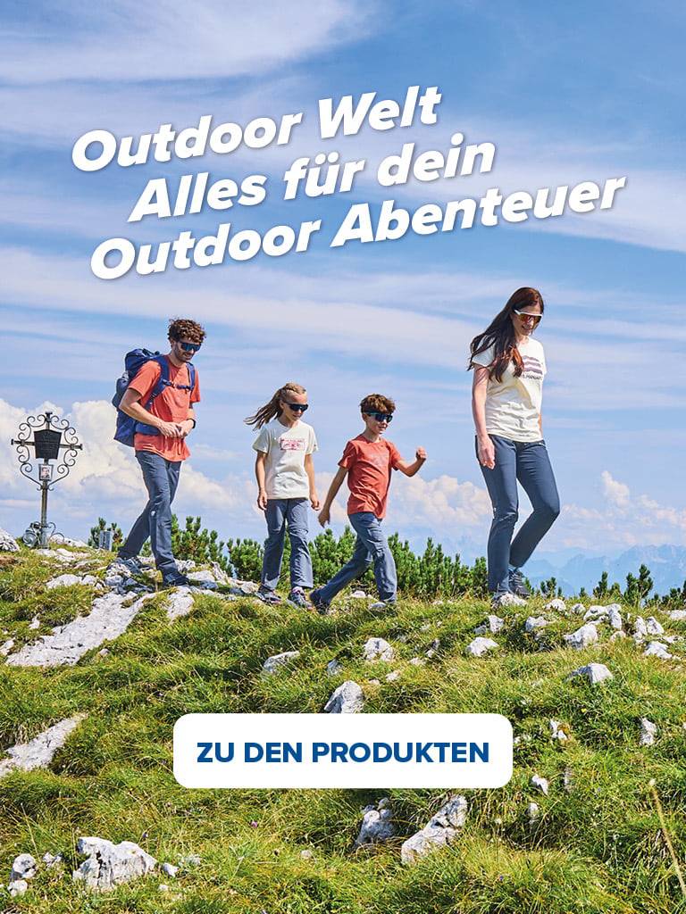 Outdoorwelt. Alles für dein Outdoor Abenteuer. Zu den Produkten.