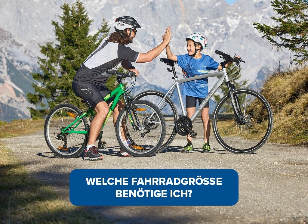 Welche Fahrradgröße benötige ich. Hier klicken.