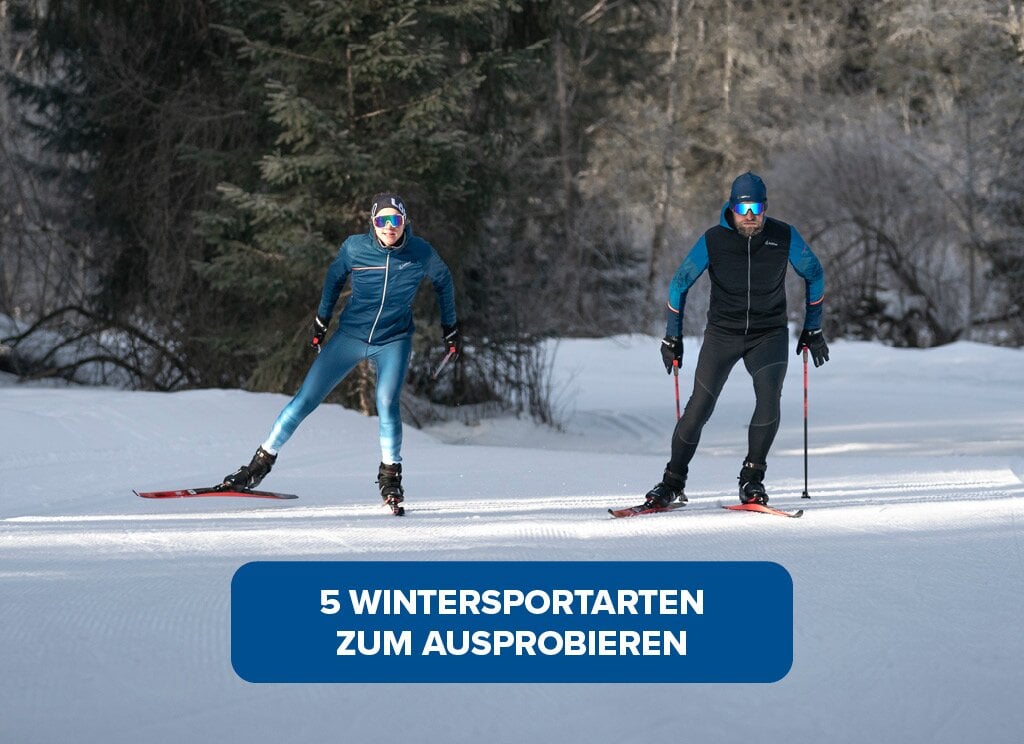 Fünf Wintersportarten zum Ausprobieren. Mehr erfahren.