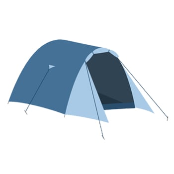 blaues Trekkingzelt
