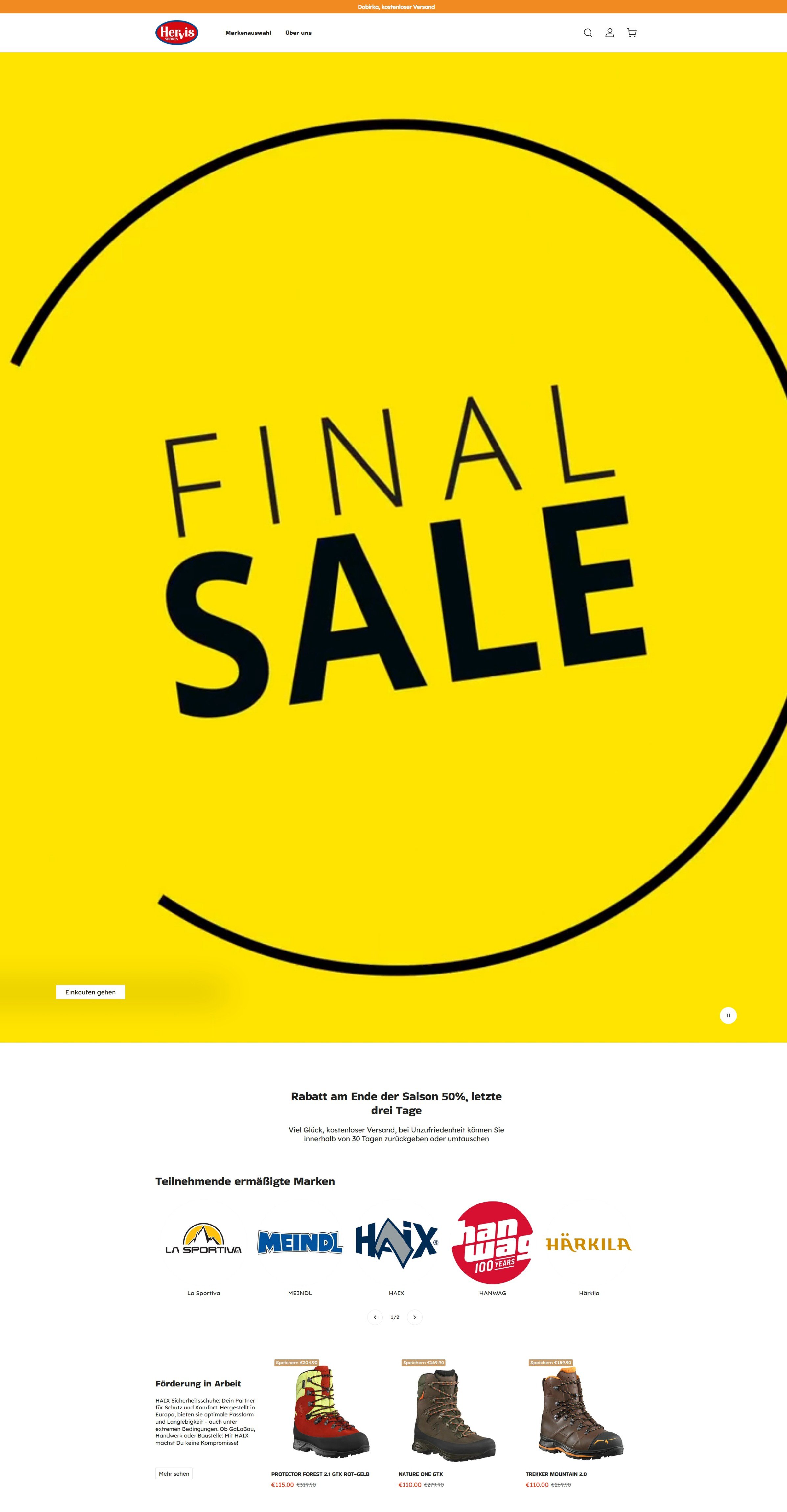 Ein Fake Online Shop von Hervis
